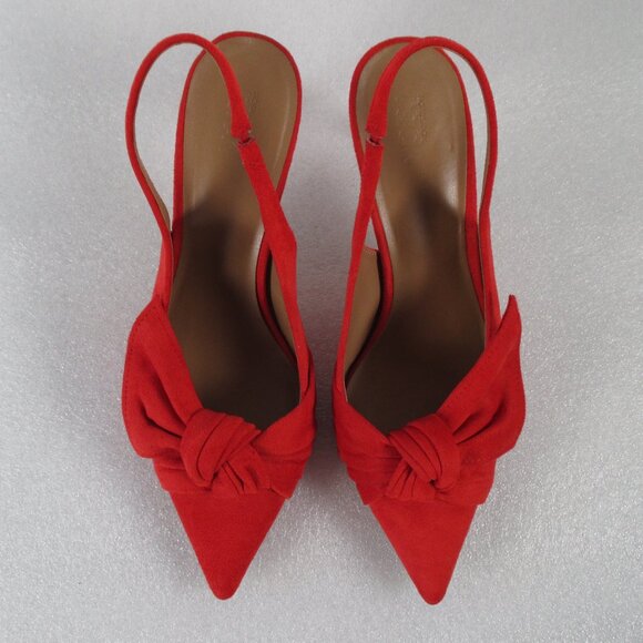 NORDSTROM RACK RED SUEDE SLING BACKS - Picture 7 of 14
